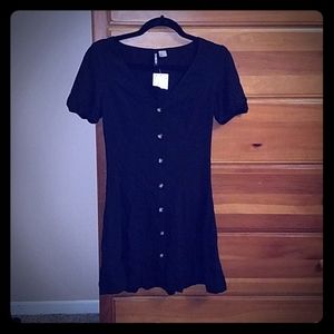 Divided by H&M Black Button Front Dress, Size 4